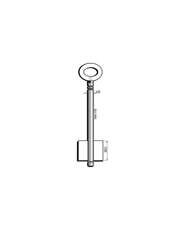 8211/2 CHIAVE FEMMINA PER CASSAFORTE