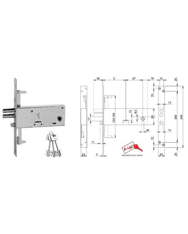 ISEO SERRATURA FASCIA DM MM 90 ART 963901B4N