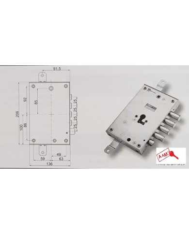 MOTTURA SERRATURA CIL E 63 DX ART 898571D25