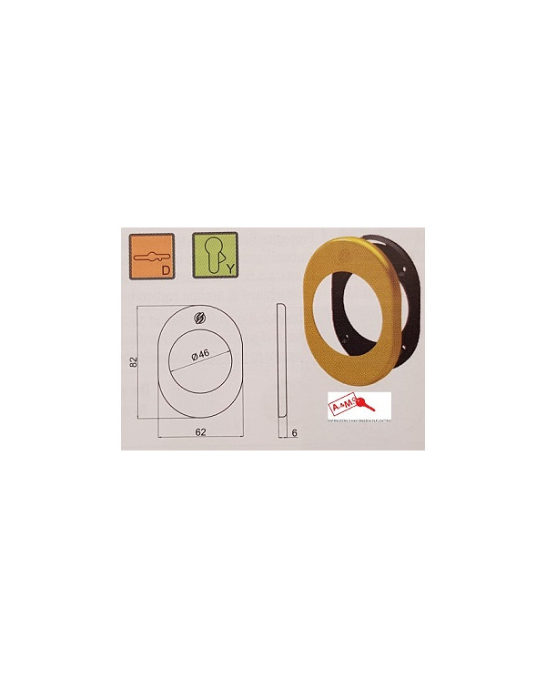 SECUREMME PIASTRA CON FORO OTTONE ART 4300