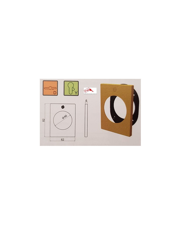 SECUREMME PIASTRA QUADRA CON FORO BRONZO