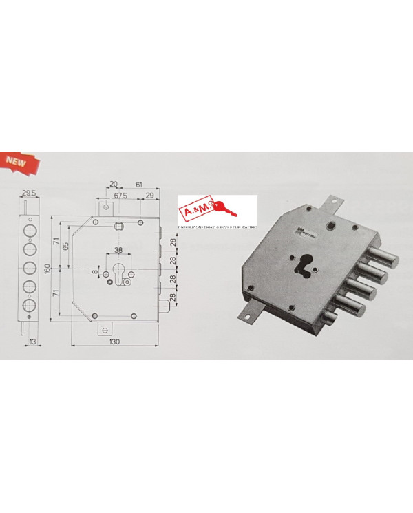 MOTTURA SERRATURA TRIPLICE DX ART 89M830D00Q