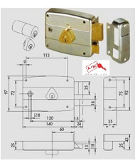 CISA SERRATURA APPLICARE Q MANIGLIA E60 SX