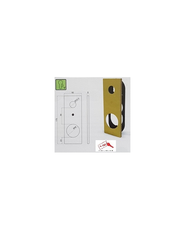 SECUREMME PLACCA Q 62X170 CROMO SAT ART 4556KCS