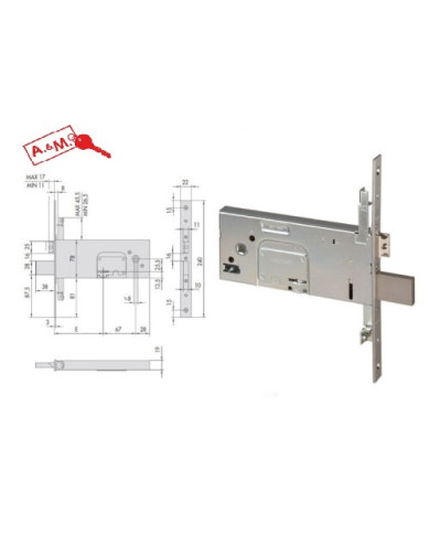 CISA SERRATURA FASCIA TRIPLICE DM E90 ART 57357