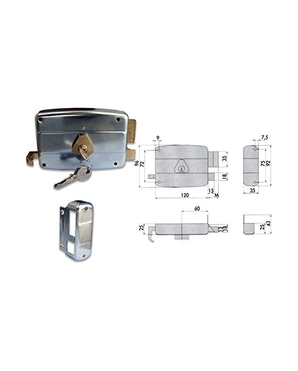 CISA SERRATURA APPLICARE E70 DX ART 50421.70