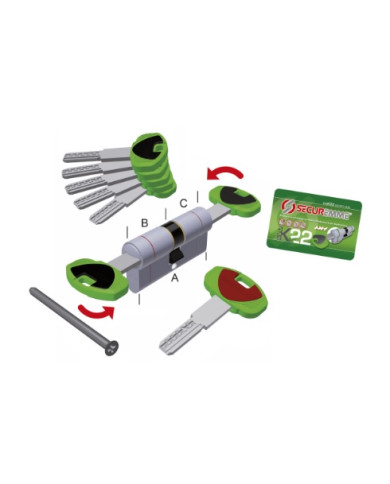 SECUREMME CILINDRO K22 DF 36-51 ART 322TDCS36511X5