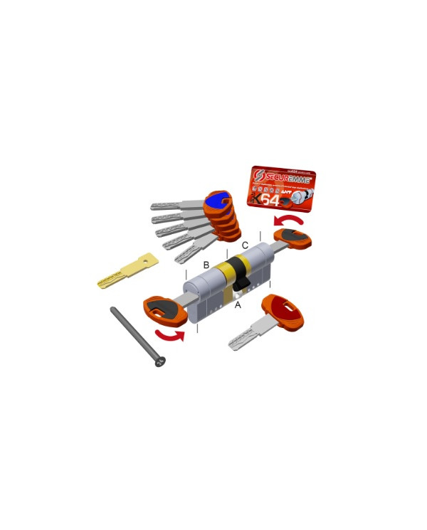 SECUREMME CILINDRO K64 DF 41-51 ART 361BDCS41511X5