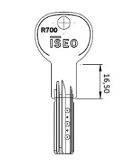 ISEO CHIAVE PIATTA R700 ART 020919.6