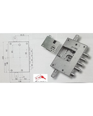 MOTTURA SERRATURA BLINDATI DM E63 SX 89N571S032