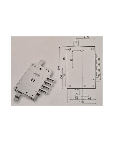 MOTTURA SERRATURA BLINDATI DM E63 DX 898571EFCD