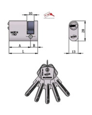OMEC MEZZO CILINDRO OVALE CHIAVE PIATTA 30-10