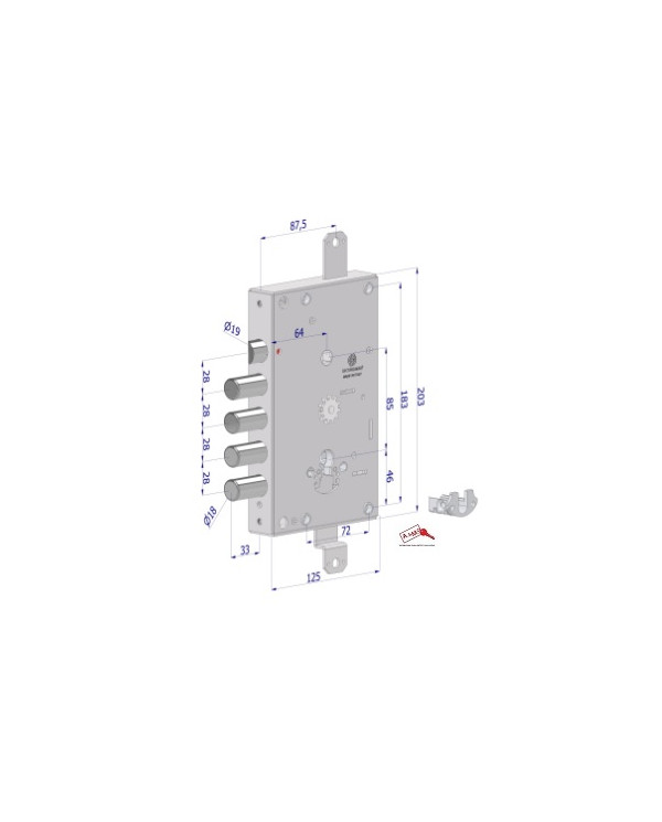 SECUREMME SERRATURA BLINDATI CIL E63+10 SERIE 1651