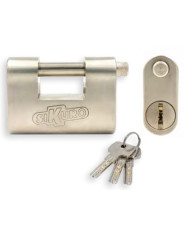 LUCCHETTO ACCIAIO SIKURO MM84 CHIAVE EUROPE OVAL