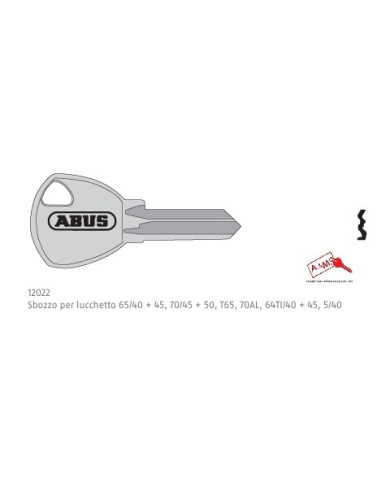 ABUS CHIAVE GREZZA PER LUCCHETTO SERIE 65/40