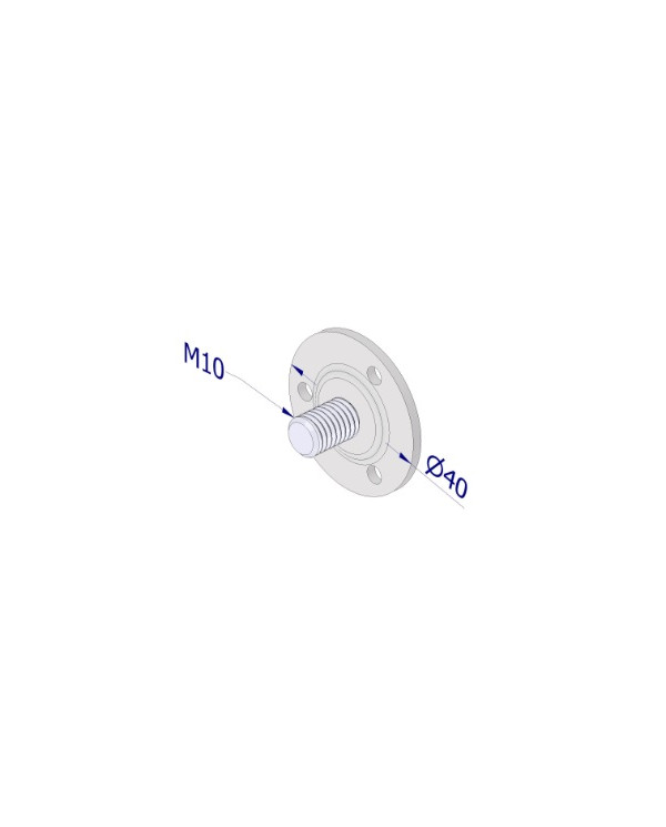 SECUREMME PIASTRA DI FISSAGGIO 40X25 M10