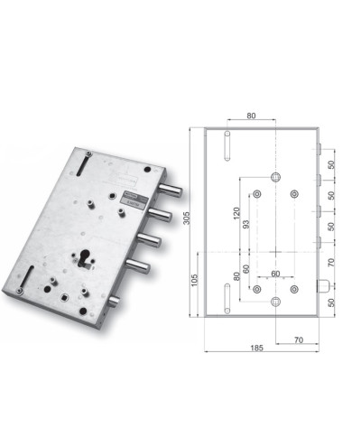 MOTTURA SERRATURA TIPO SERRABLINDA CIL SX 898561