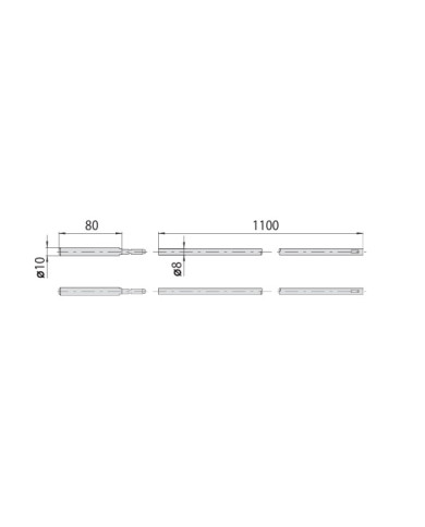 CISA COPPIA ASTE COMPLETE DI PUNTALE 10 MM