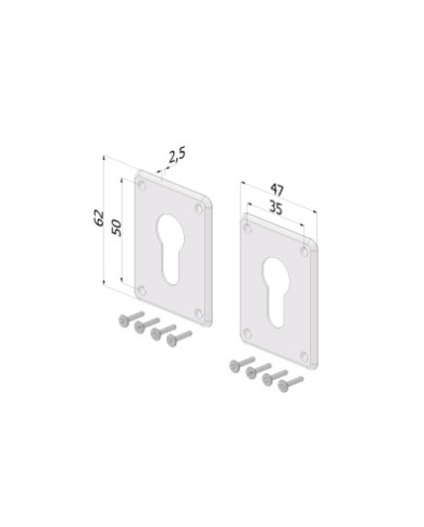 SECUREMME PIASTRINA PER PORTE ALLUMINIO ART 4922