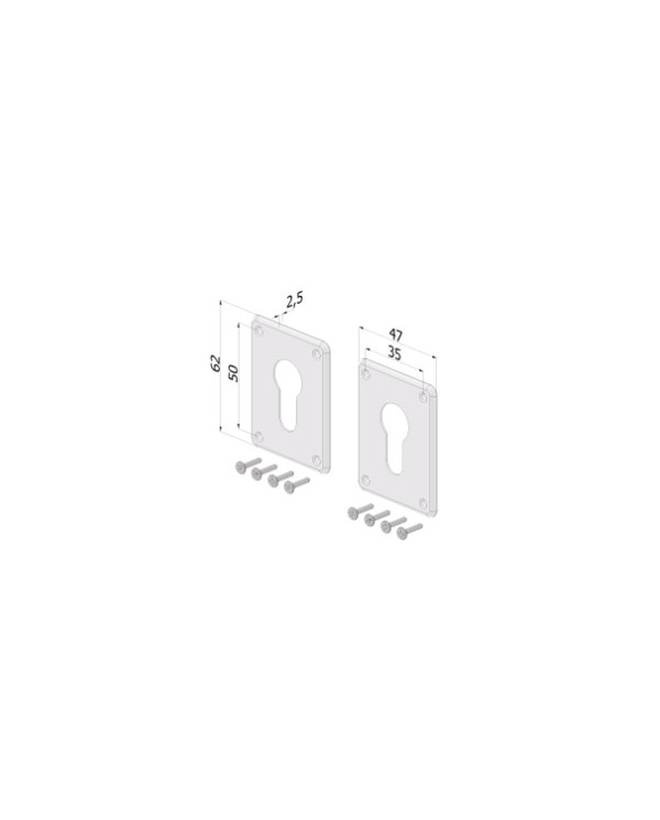 SECUREMME PIASTRINA PER PORTE ALLUMINIO ART 4922