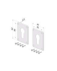 SECUREMME PIASTRINA PER PORTE ALLUMINIO ART 4922