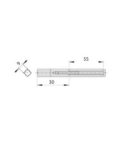 CISA QUADRO MANIGLIA SDOPPIATO MM 9 30-55