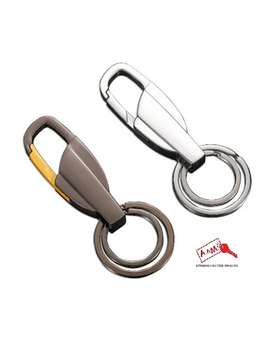 PORTACHIAVE METALLO CON 2 ANELL1 CROMATO
