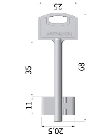 SECUREMME CHIAVE DM MOD B L68 G 35 (5SCM10)