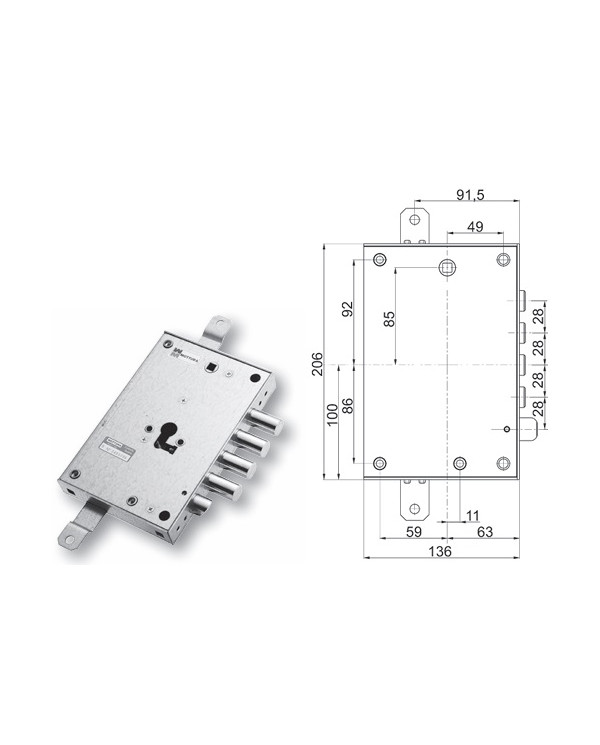 MOTTURA SERRATURA CIL E 63 DX ART 898571EFD