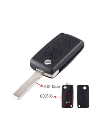 GUSCIO CHIAVE AUTO 2 PULSANTI PROFILO HU83 KS04A