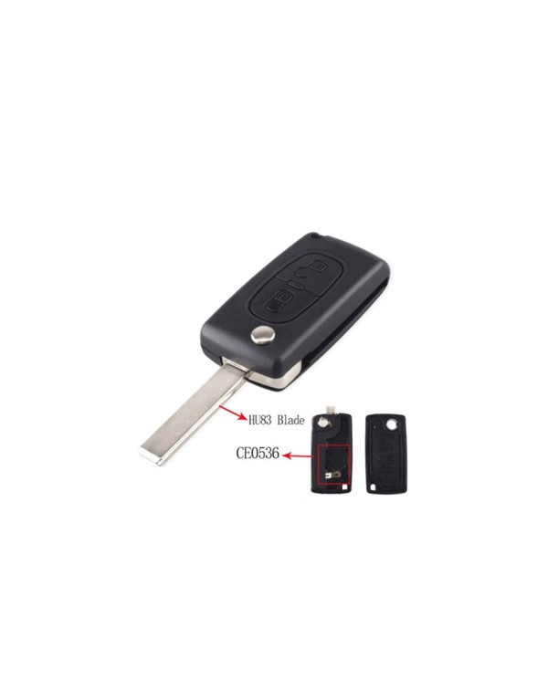 GUSCIO CHIAVE AUTO 2 PULSANTI PROFILO HU83 KS04A