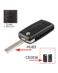 GUSCIO CHIAVE AUTO 3 PULSANTI PROFILO HU83 KS04C