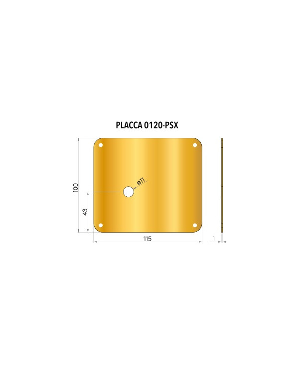 PLACCA PER CODOLO CILINDRO DX BRONZO PVD 100X115