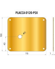 PLACCA PER CODOLO CILINDRO SX CROMO SAT 100X115