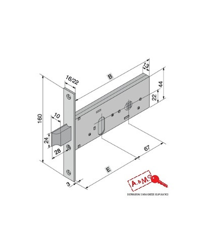 WELKA SERRATURA DA FASCIA E60 FRONTALE 16 H44