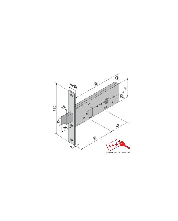 WELKA SERRATURA DA FASCIA E60 FRONTALE 16 H44