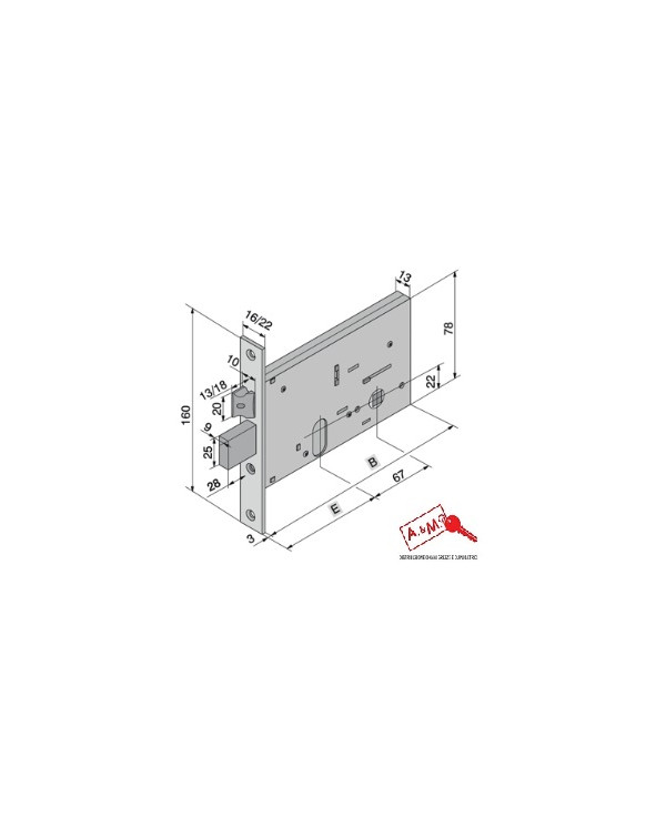 WELKA SERRATURA DA FASCIA E60 FRONTALE 20 H78