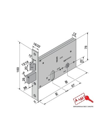 WELKA SERRATURA DA FASCIA E60 FRONTALE 16 H78