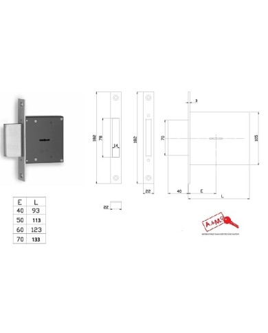 FIAM SERRATURA INFILARE SERIE 3131 ENT 50