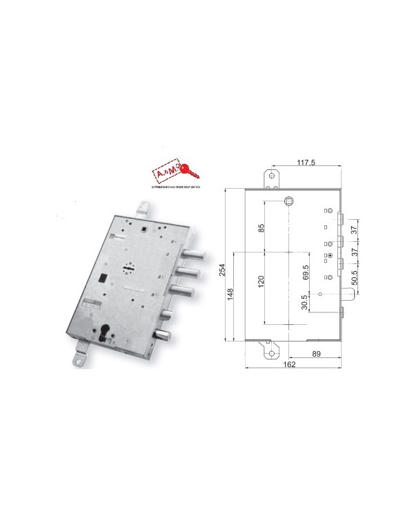 MOTTURA SERRATURA BLINDATI DM E CIL E90 DX