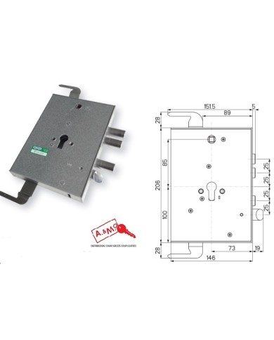 MOTTURA SERRATURA CIL E 73 DX INTERASSE 25