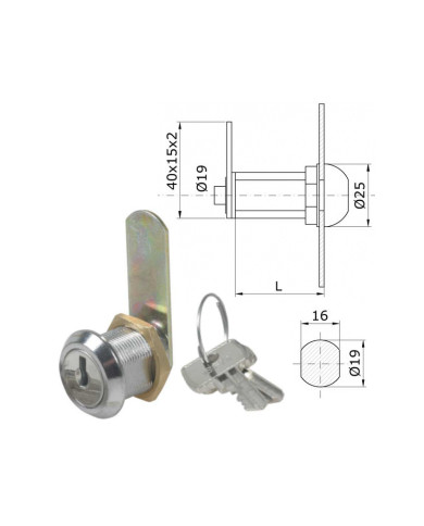 IBFM CILINDRO CASELLARE LUNGHEZZA 16 MM ART 150