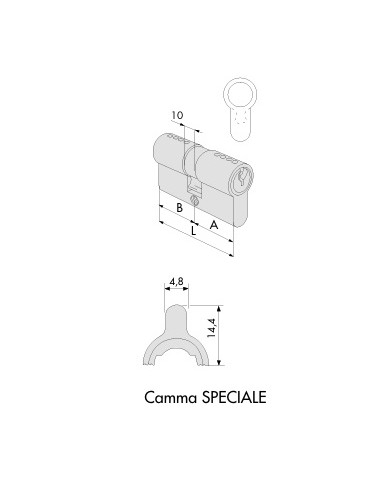 CISA CILINDRO SAGOMATO LOGO MM 27-33 ART 08011-06