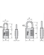 LUCCHETTO ARCO COMBINAZIONE VIRO MM 40 ART 406