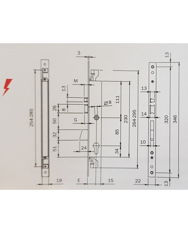ISEO ELETTROSERRATURA MONTANTE TRIPLICE ENT 30