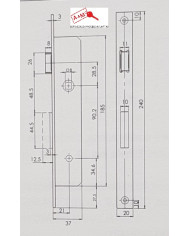 ISEO SERRATURA MONTANTE SERIE 901K E16 F20