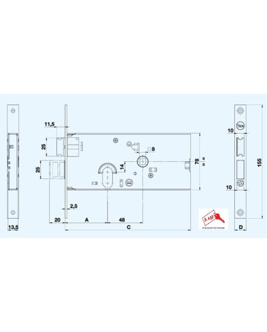 YALE SERRATURA FASCIA ALTA ENT 70 F16 8600070