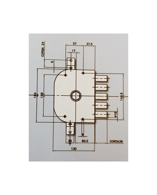CR SERRATURA TRIPLICE SX ART 3250P VERNICIATA