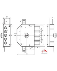 CR SERRATURA QUINTUPLA DX ART 3300C VERNICIATA