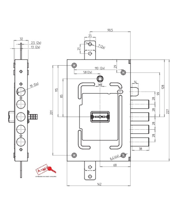 CR SERRATURA PLANARE DM ART 2655-01 INT 28